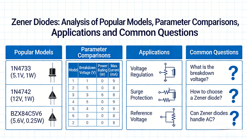 Zener Diode: Overview of Popular Models, Parameter Comparisons, and Common Issues such as Applications